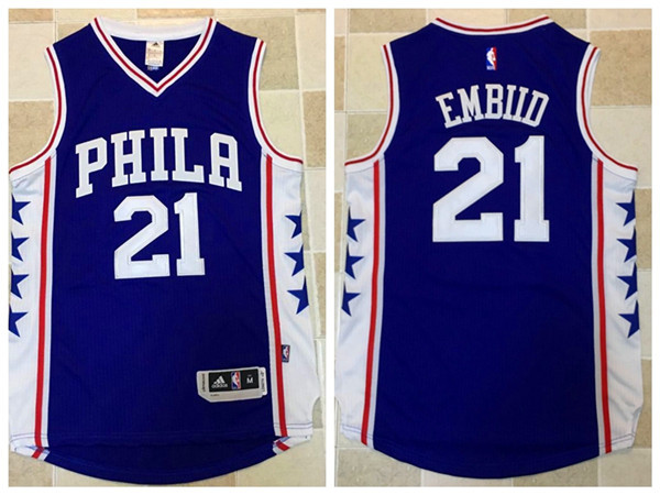 2017 NBA Philadelphia 76ers #21 Embiid blue Jerseys->new orleans pelicans->NBA Jersey